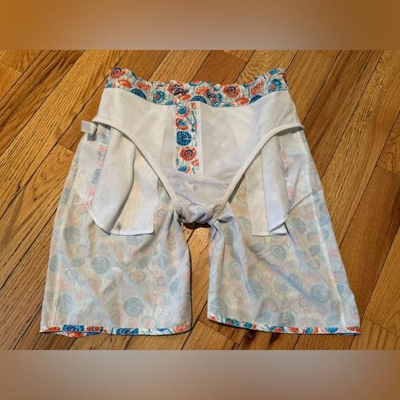 Johnnie O 1/2 Elastic Swim Trunks Men’s Size M Blue/Orange Geometric Print Lined - Picture 9 of 16